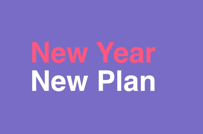 Banner that reads New Year New Plan