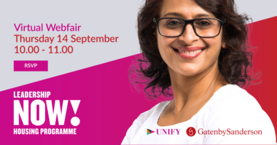 LeadershipNOW! banner advertising Webfair on Thursday 14th September 2023 10am-11am